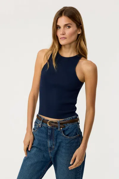 Toccin Estelle Crochet Racer Tank In Jet