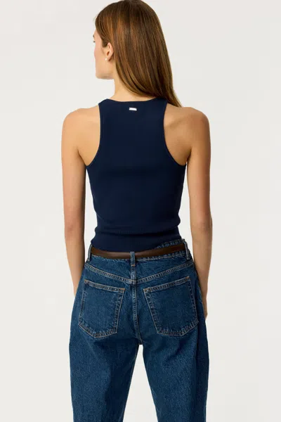 Toccin Estelle Crochet Racer Tank In Jet
