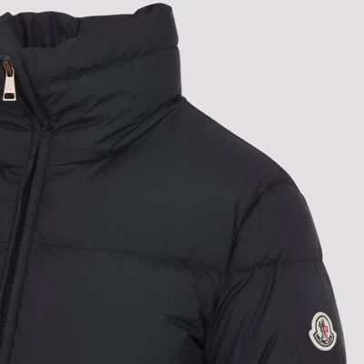 Moncler Puffer Jacket With High Collar And Cuffs In Black