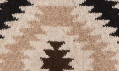 Vince Camuto Geo Pattern Drop Shoulder Sweater In Brown