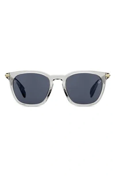 Rag & Bone 50mm Rectangular Sunglasses In Blue