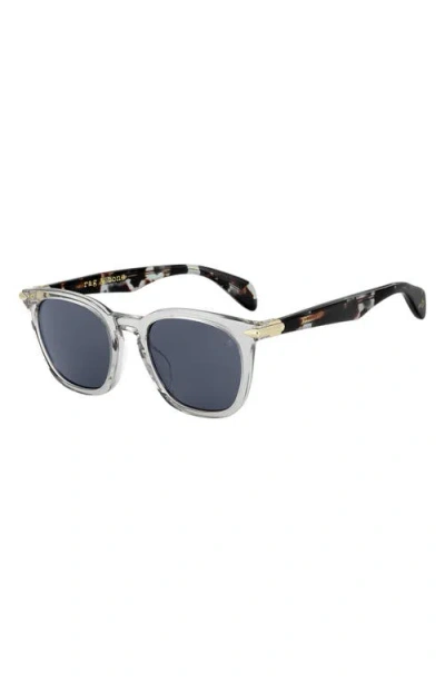 Rag & Bone 50mm Rectangular Sunglasses In Blue