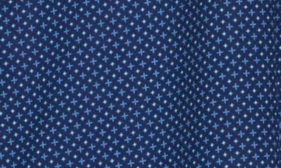 Construct Slim Fit Micro Geometric 4-way Stretch Performance Button-up Shirt In Blue