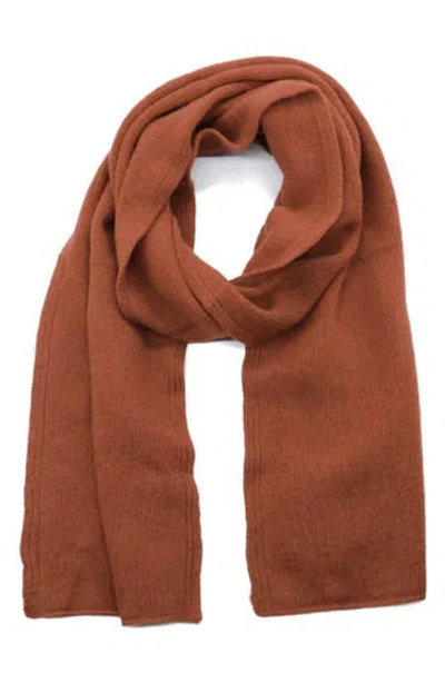 Portolano Cashmere Jersey Scarf In Brown