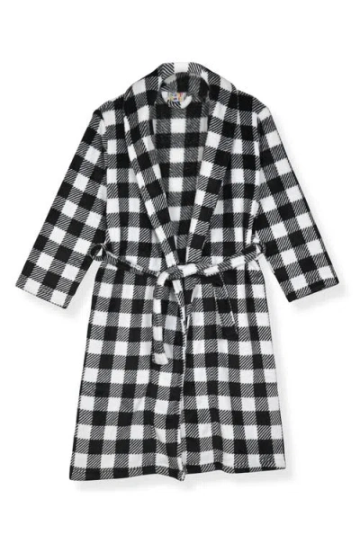 Sleep On It Kids' Fleece Robe & Slippers Set In Black