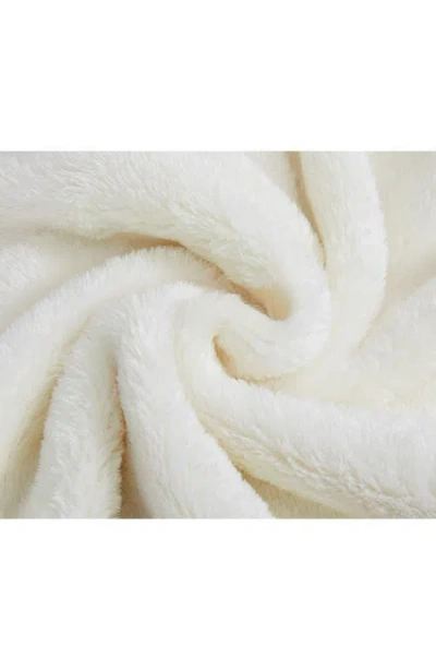 Bcbg Oversize High Pile Fleece Throw Blanket In White