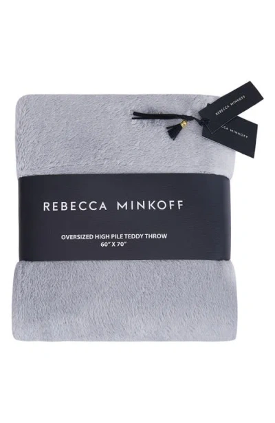 Bcbg Oversize High Pile Fleece Throw Blanket In Gray