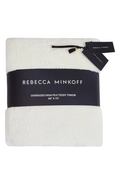 Bcbg Oversize High Pile Fleece Throw Blanket In White