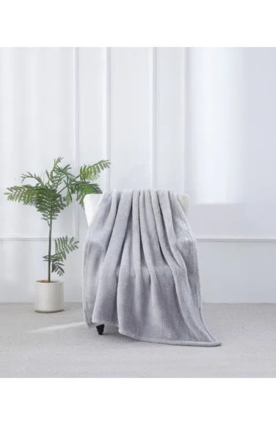 Bcbg Oversize High Pile Fleece Throw Blanket In Gray