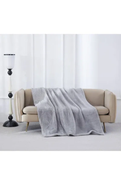 Bcbg Oversize High Pile Fleece Throw Blanket In Gray
