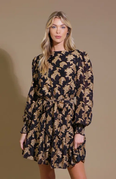 Flying Tomato Solid Long Sleeve Minidress In Multi