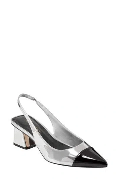 Marc Fisher Women's Laglie Pointy Toe Dress Slingback Pumps In Silver