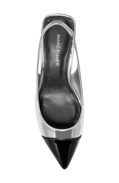 Marc Fisher Women's Laglie Pointy Toe Dress Slingback Pumps In Silver