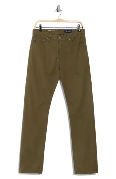 Ag Graduate Tailored Straight Leg Pants In Green