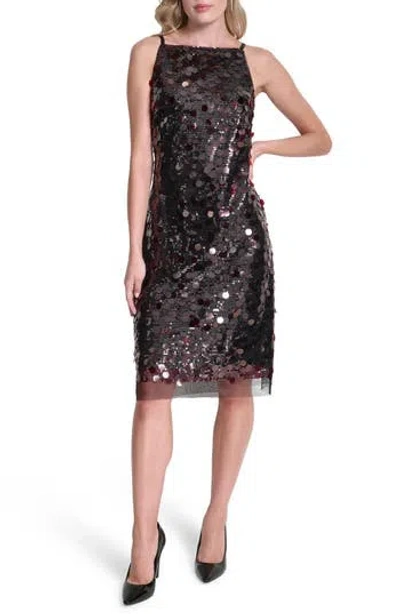 Dkny Pailettes Sequin Slipdress In Brown