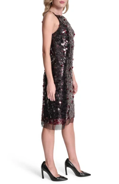 Dkny Pailettes Sequin Slipdress In Brown