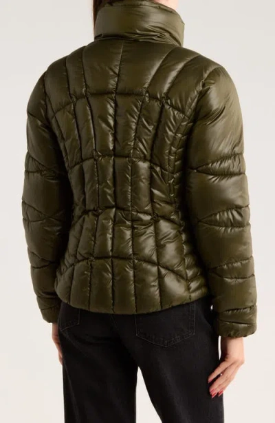 Bcbgeneration Zip Corset Puffer Jacket In Green