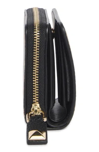 Marc Jacobs Cheetah Bold Slg Mini Leather Compact Wallet In Brown