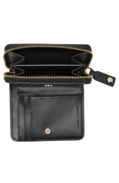 Marc Jacobs Cheetah Bold Slg Mini Leather Compact Wallet In Brown