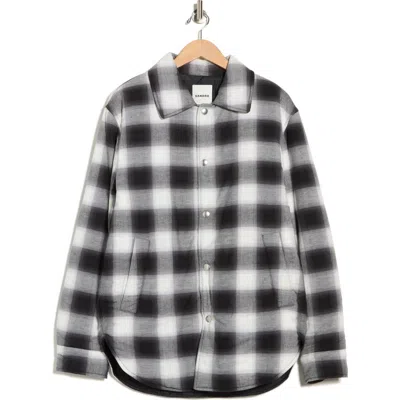 Sandro Grunge Checkered Cotton Overshirt In Black