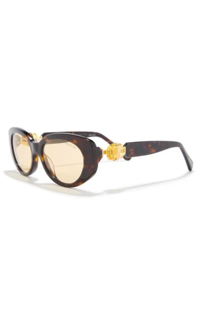 Swarovski 53mm Oval Sunglasses In Brown