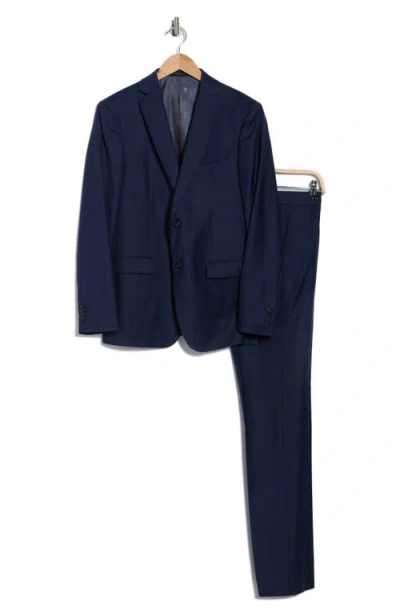 John Varvatos Star Usa Screen Weave Wool Suit In Blue