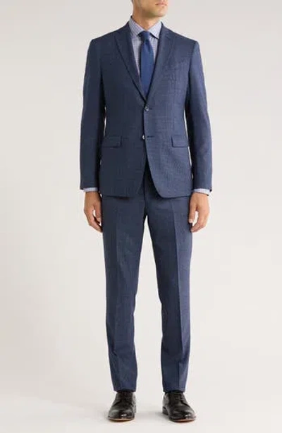 John Varvatos Star Usa Screen Weave Wool Suit In Blue