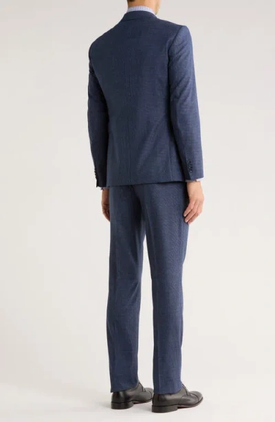 John Varvatos Star Usa Screen Weave Wool Suit In Blue