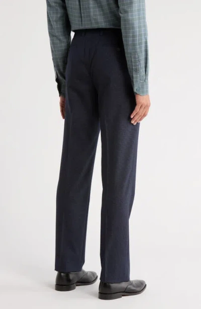 John Varvatos Bedford Flat Front Wool Blend Pants In Blue