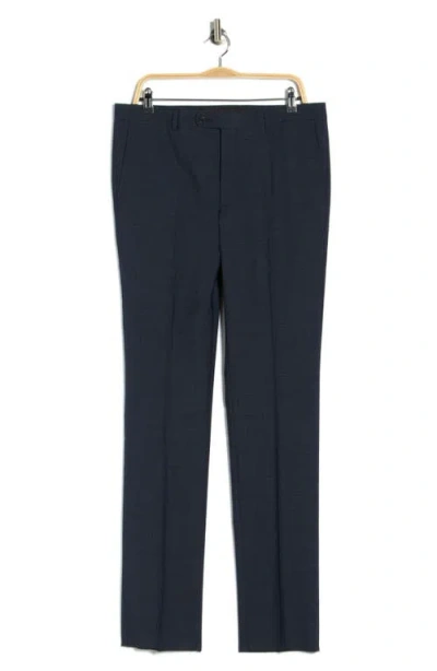 John Varvatos Bedford Flat Front Wool Blend Pants In Blue