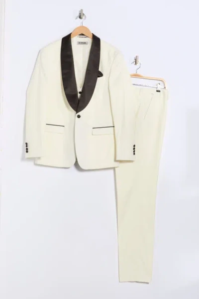 Zegarie Ivory Shawl Collar 3-piece Tuxedo In Multi
