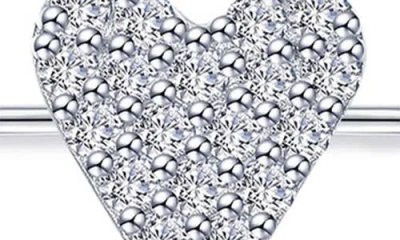 Lafonn Simulated Diamond Heart Anklet In Metallic