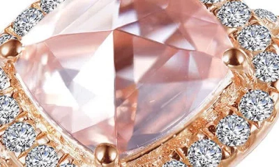 Lafonn Cushion Simulated Morganite & Simulated Diamond Ring In Gold