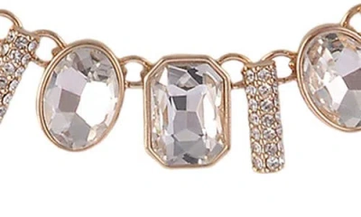 Laundry By Shelli Segal Oval & Square Crystal Necklace In Gold