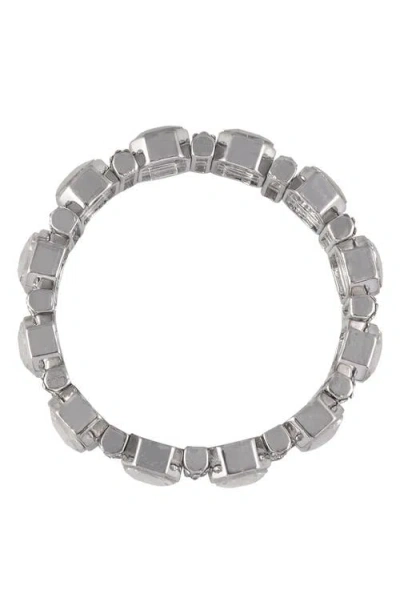 Laundry By Shelli Segal Square Crystal Stretch Bracelet In Metallic
