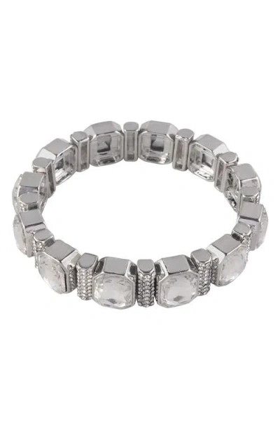 Laundry By Shelli Segal Square Crystal Stretch Bracelet In Metallic