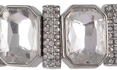 Laundry By Shelli Segal Square Crystal Stretch Bracelet In Metallic