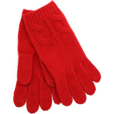 Portolano Cashmere Striped Gloves In Red