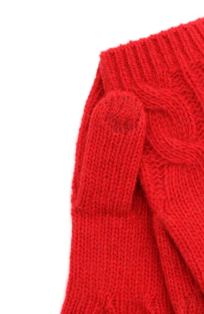 Portolano Cashmere Striped Gloves In Red