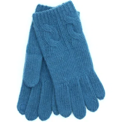 Portolano Cashmere Striped Gloves In Blue