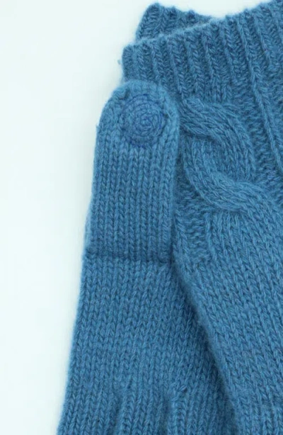 Portolano Cashmere Striped Gloves In Blue