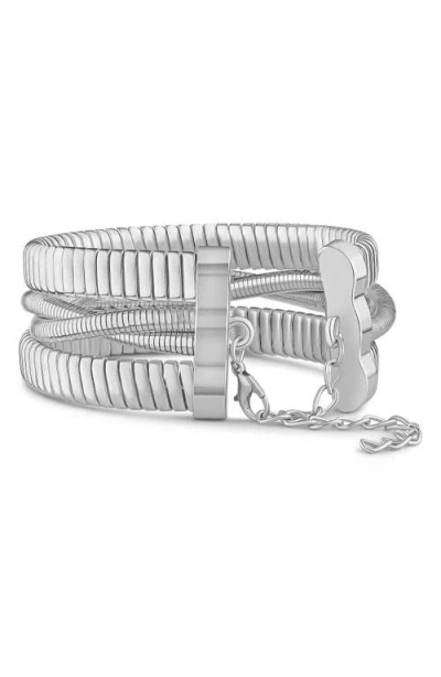 Jardin Flexible Coiled Cuff Bracelet In Silver