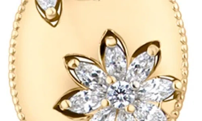 Jardin Cubic Zirconia Floral Teardrop Pendant Necklace In Gold