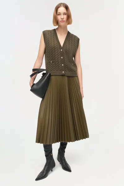 Simkhai Women's V-neck Perrie Cashmere Vest In Olive In Black