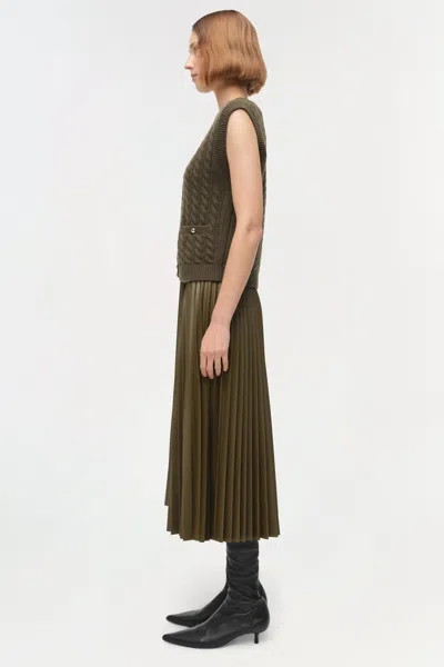 Simkhai Women's V-neck Perrie Cashmere Vest In Olive In Black