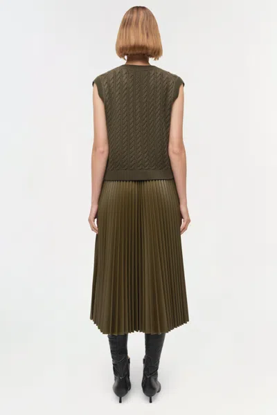 Simkhai Women's V-neck Perrie Cashmere Vest In Olive In Black