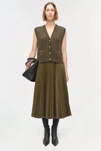 Simkhai Women's V-neck Perrie Cashmere Vest In Olive In Black