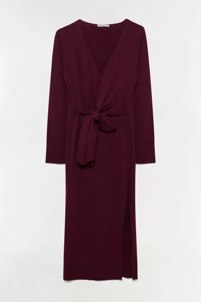 Simkhai Skyla Cashmere-blend Wrap Dress In Burgundy