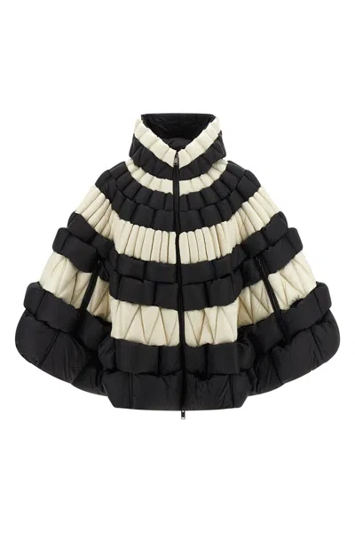 Raxxy Striped Hooded Cape In Multi
