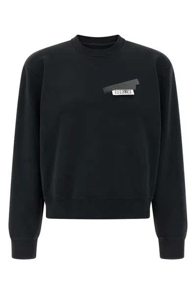Mm6 Maison Margiela Mm6 By Maison Margiela Wool Taped Label Crewneck Sweater In Black
